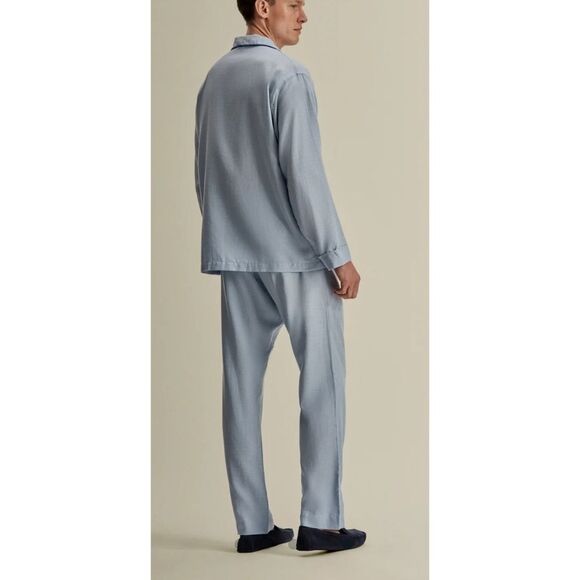 Thom Sweeney Brushed Cotton Pyjamas Blue Size Small - Picture 15 of 15